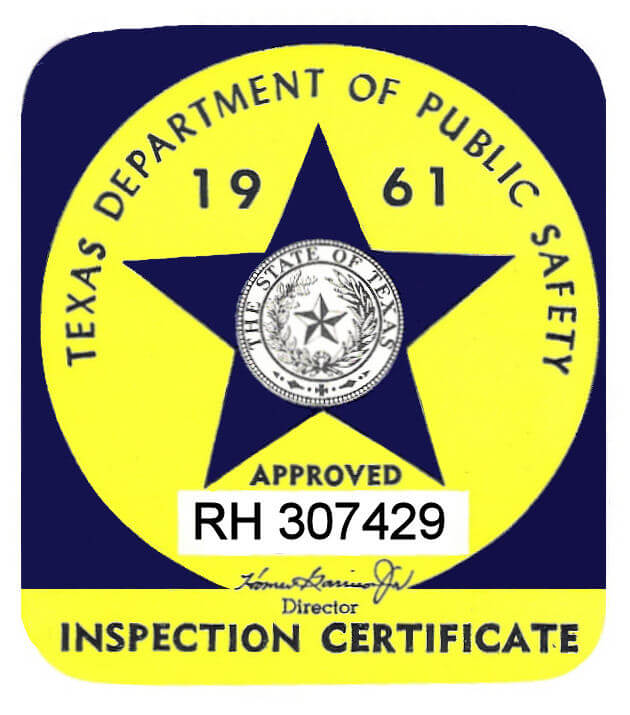 1961 Texas Inspection Sticker